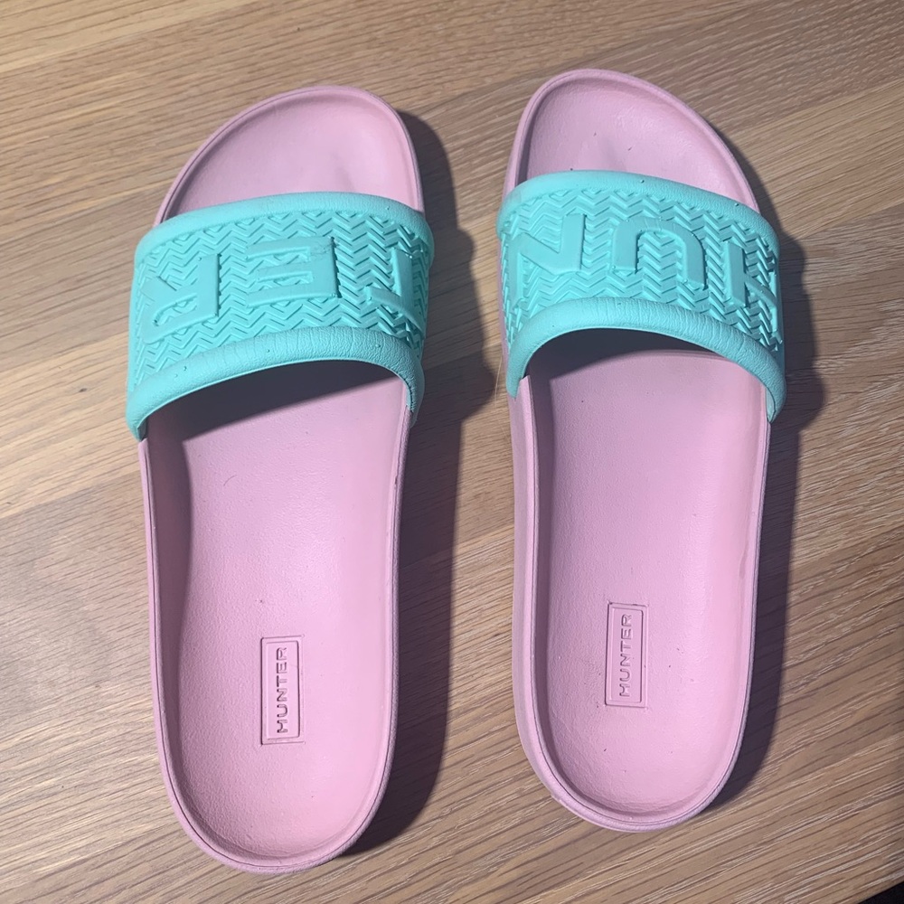 Hunter Pastel Pink and Mint Sandals